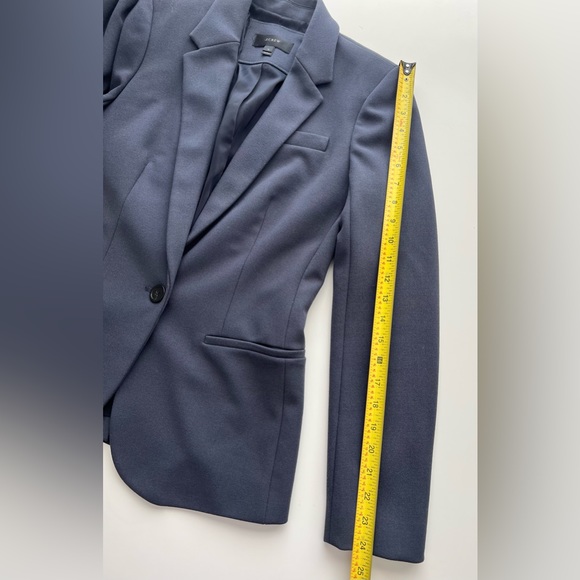 J Crew Womens 4 Bonded Crepe one button Blazer Jacket Slate Gray - Picture 9 of 10
